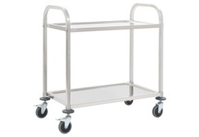 vidaXL Keukentrolley RVS 2-laags | 40% Korting | Nieuwstaat!