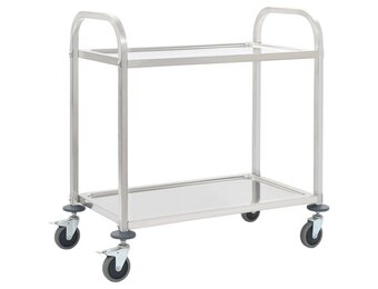 vidaXL Keukentrolley RVS 2-laags | 40% Korting | Nieuwstaat!