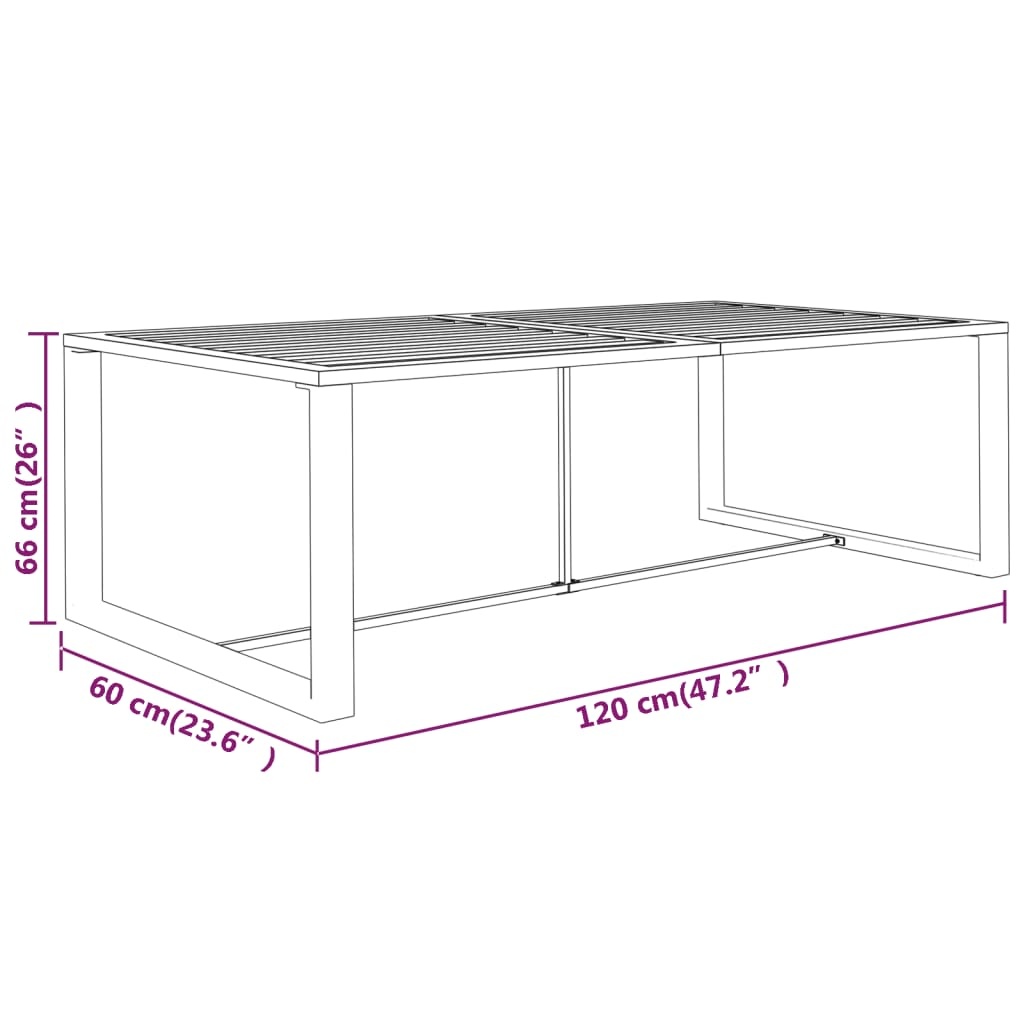 vidaXL Tuintafel Aluminium Antraciet - 40% Korting! - 120x60x66 cm