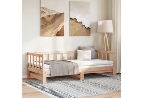 vidaXL Slaapbank Grenenhout Uitschuifbaar 2x(80x200) cm - 40% Korting!