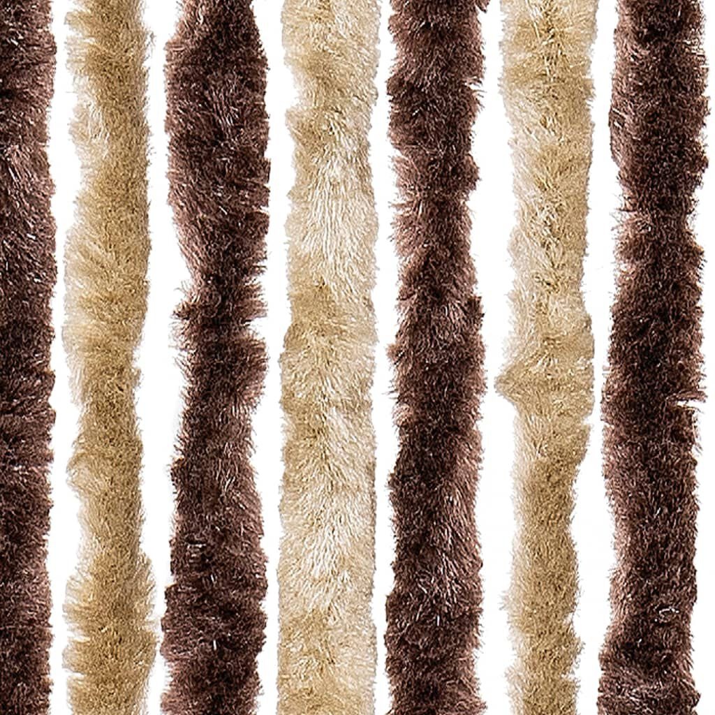 VidaXL Vliegengordijn 118x220cm Chenille Beige/Lichtbruin - 40% Korting!