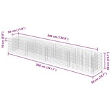 Gabion plantenbak vidaXL - 360x50x50cm - Gegalvaniseerd Staal - 55% Korting!