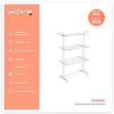 Droogrek Wit 4-Laags Opvouwbaar met Wielen - Nu 56% Korting!