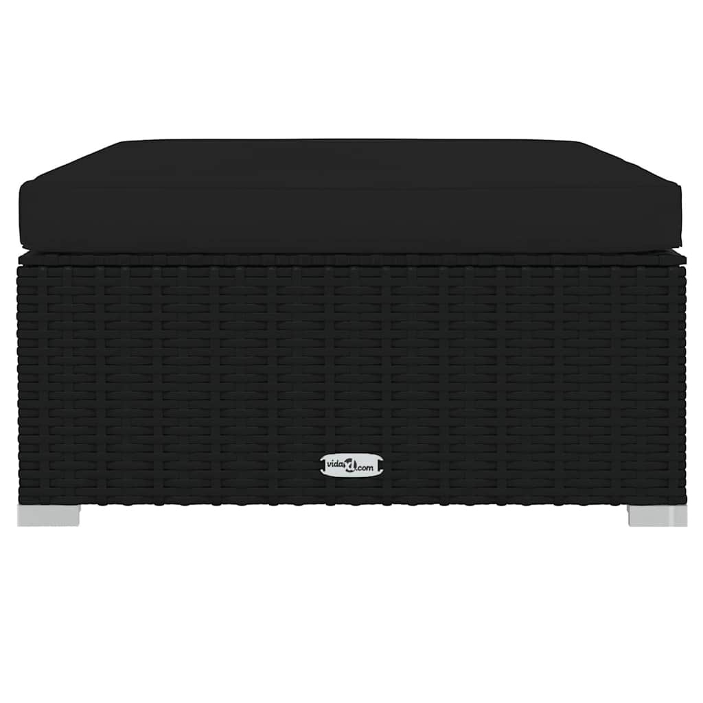 vidaXL Voetensteun Poly Rattan Zwart - 97% Korting!