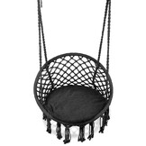 Hangstoel met Kussen - Zwart Katoen - 46% Korting!