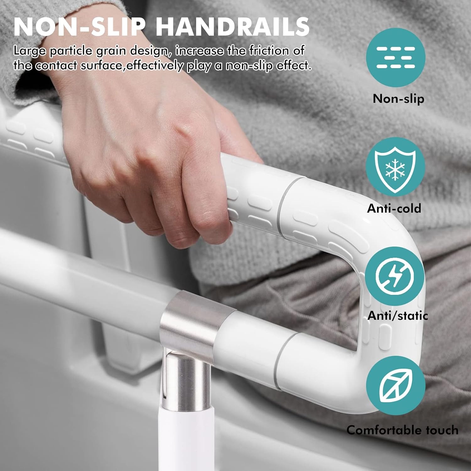 YUCHENGTECH Opklapbare WC-handgreep 75cm | -40% | Roestvrij Staal | Veiligheid Senioren