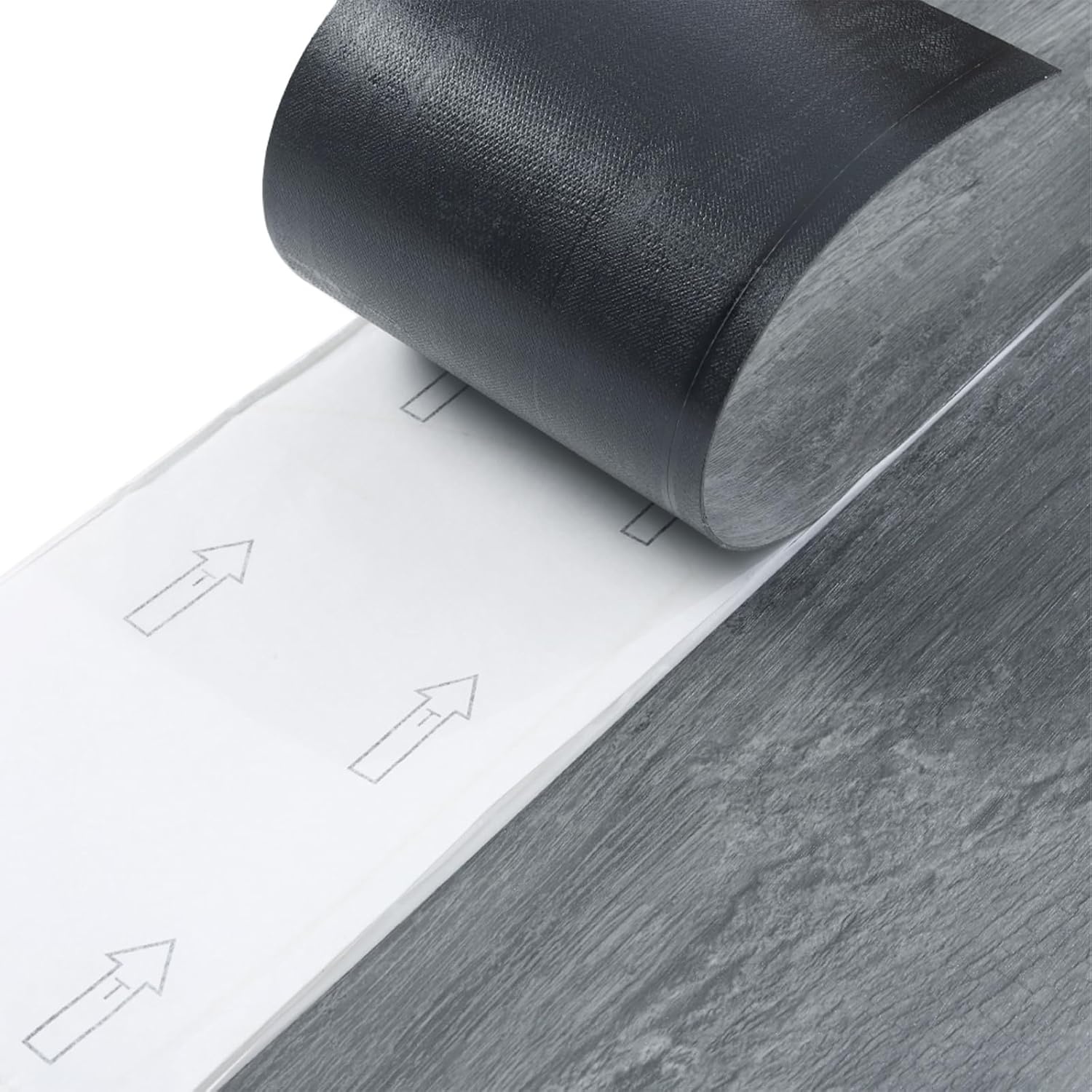 40% KORTING: INMOZATA PVC Vloerstickers Donkergrijs Houtnerf (36st)