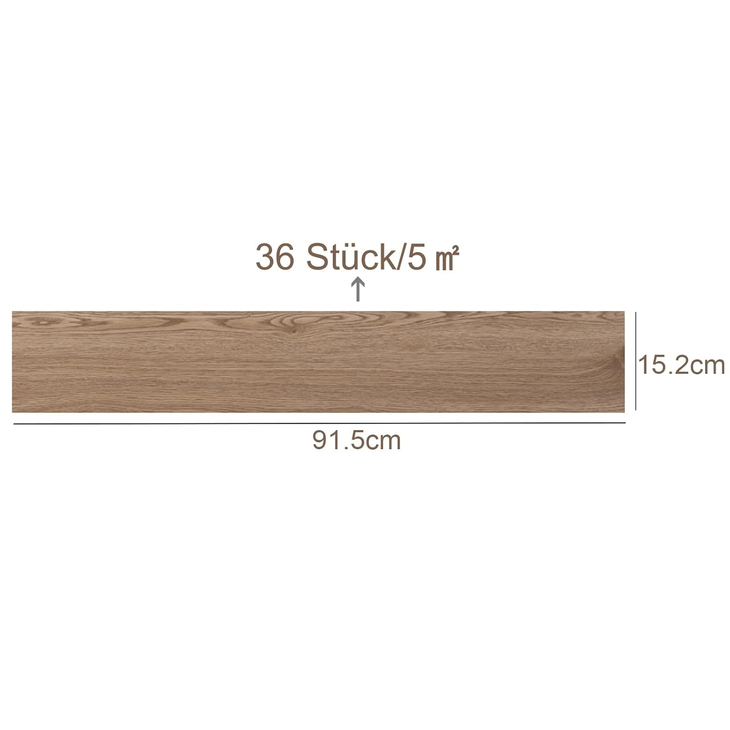 40% KORTING: INMOZATA PVC Vloerstickers Donkergrijs Houtnerf (36st)