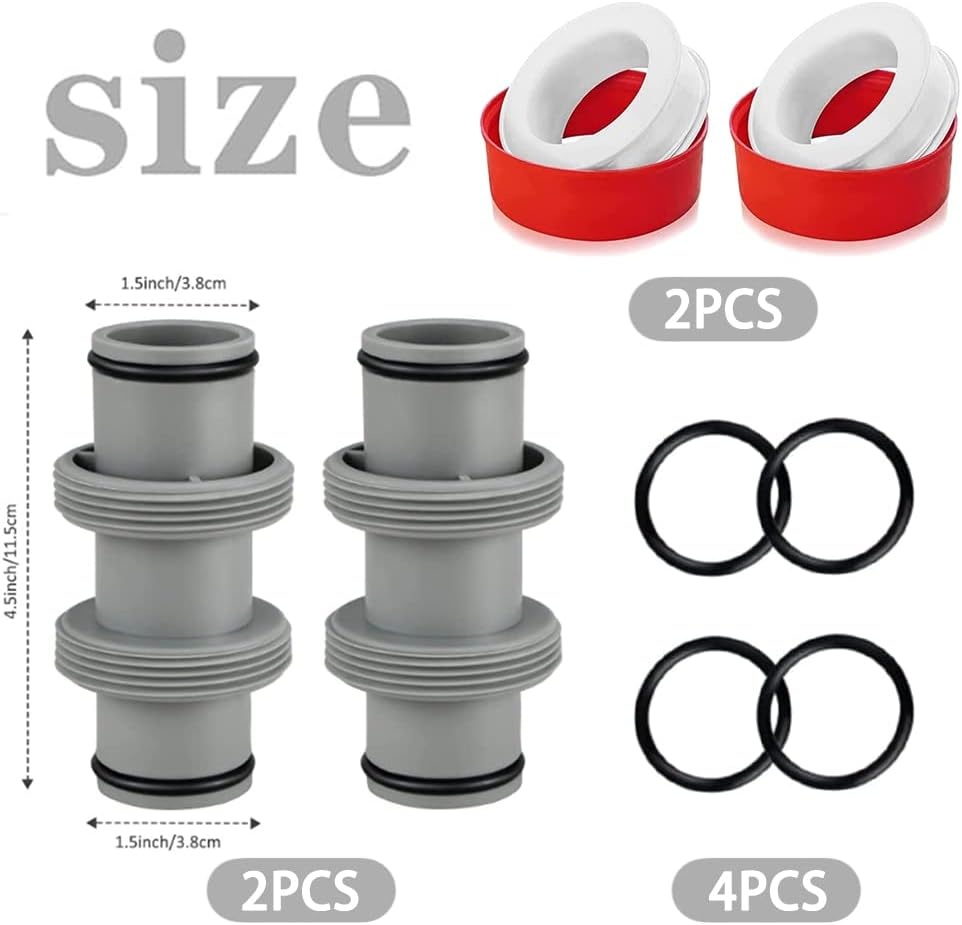 Zwembadslang Connectorset 38 mm (2 stuks) - Intex/Bestway/Coleman - 35% Korting