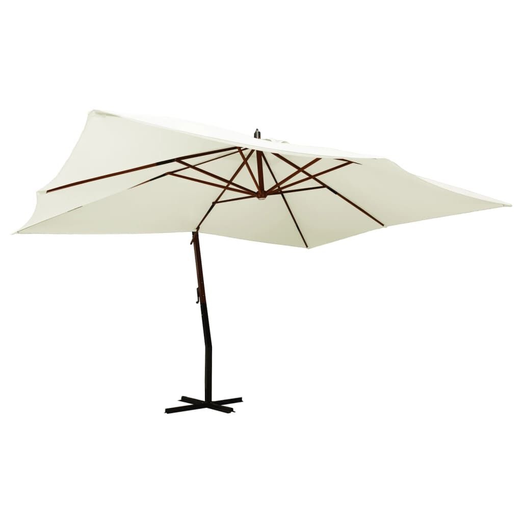 vidaXL Zweefparasol 400x300cm Zandwit - 51% Korting
