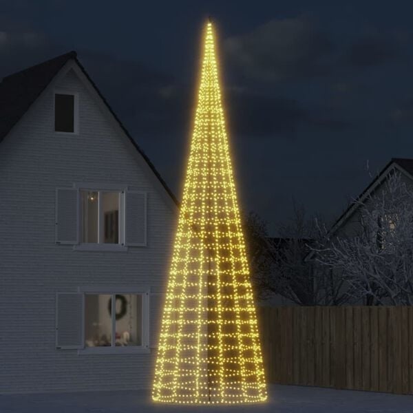 vidaXL LED-kerstboom aan vlaggenmast 800 cm - 3000 LEDs Warm Wit - 40% Korting