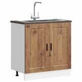 vidaXL Spoelbakonderkast Porto 80x46x81,5 cm Oud Hout - 40% Korting!