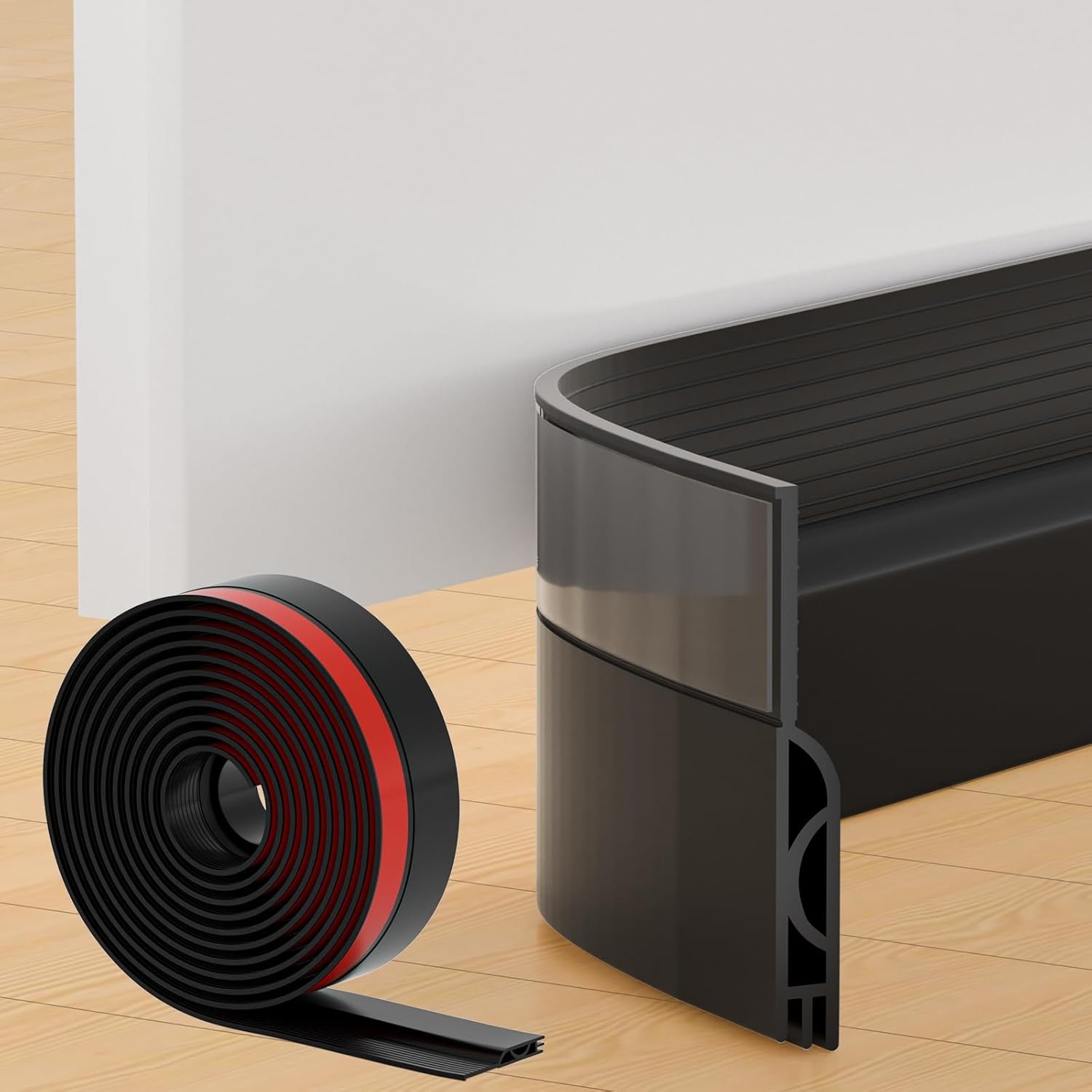 Ormein Zelfklevende Tochtstopper - Zwart, 2m (40% korting)