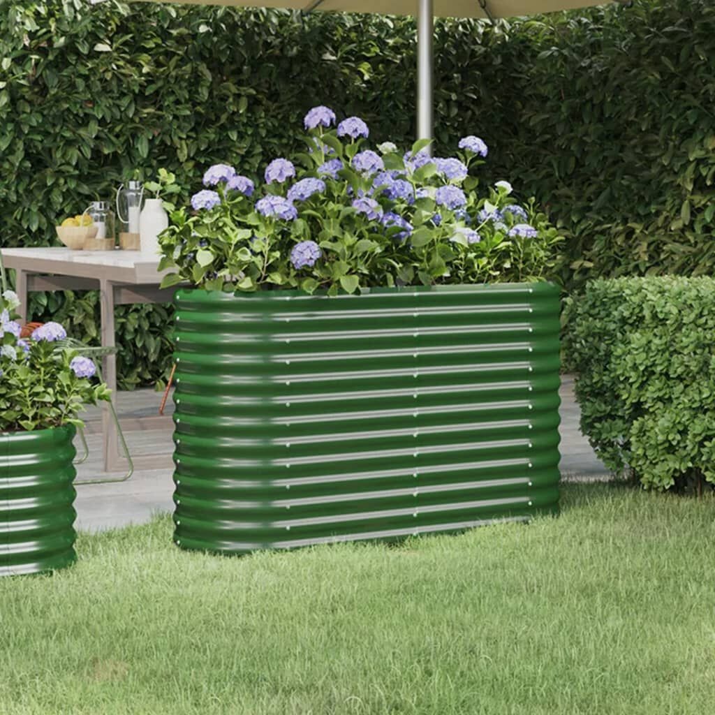 vidaXL Plantenbak 114x40x68cm Staal Groen - 40% Korting!