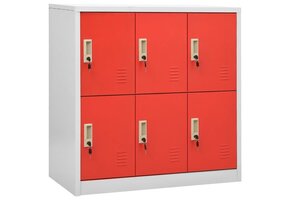 vidaXL Lockerkast Staal Lichtgrijs/Rood - 55% Korting!