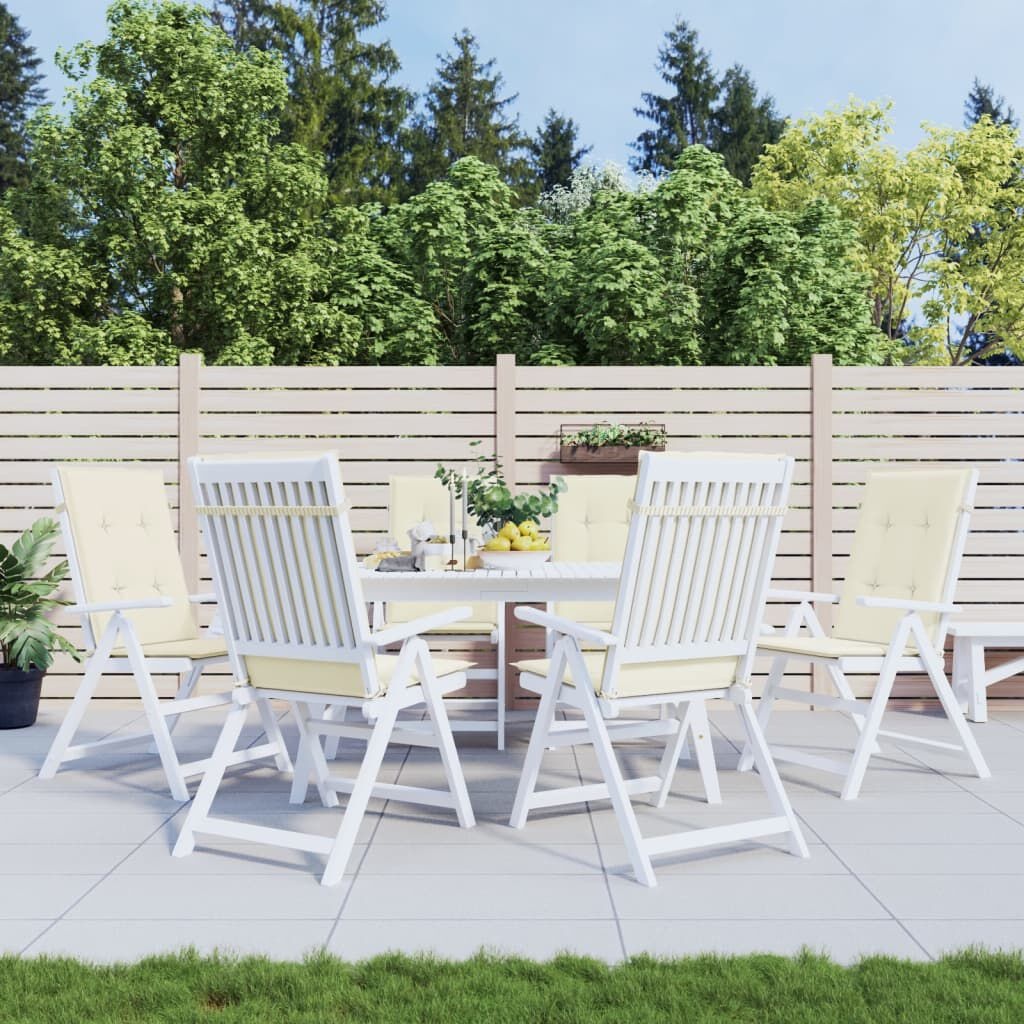 vidaXL Tuinkussens Hoge Rug Crème - 6 Stuks met 40% Korting!