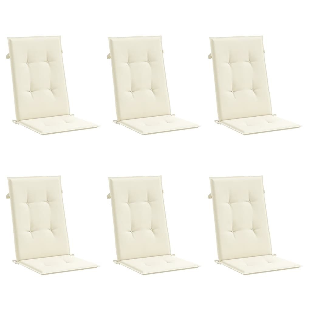 vidaXL Tuinkussens Hoge Rug Crème - 6 Stuks met 40% Korting!