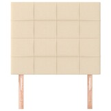 vidaXL Hoofdborden 2 st 100x5x78/88 cm stof crèmekleurig
