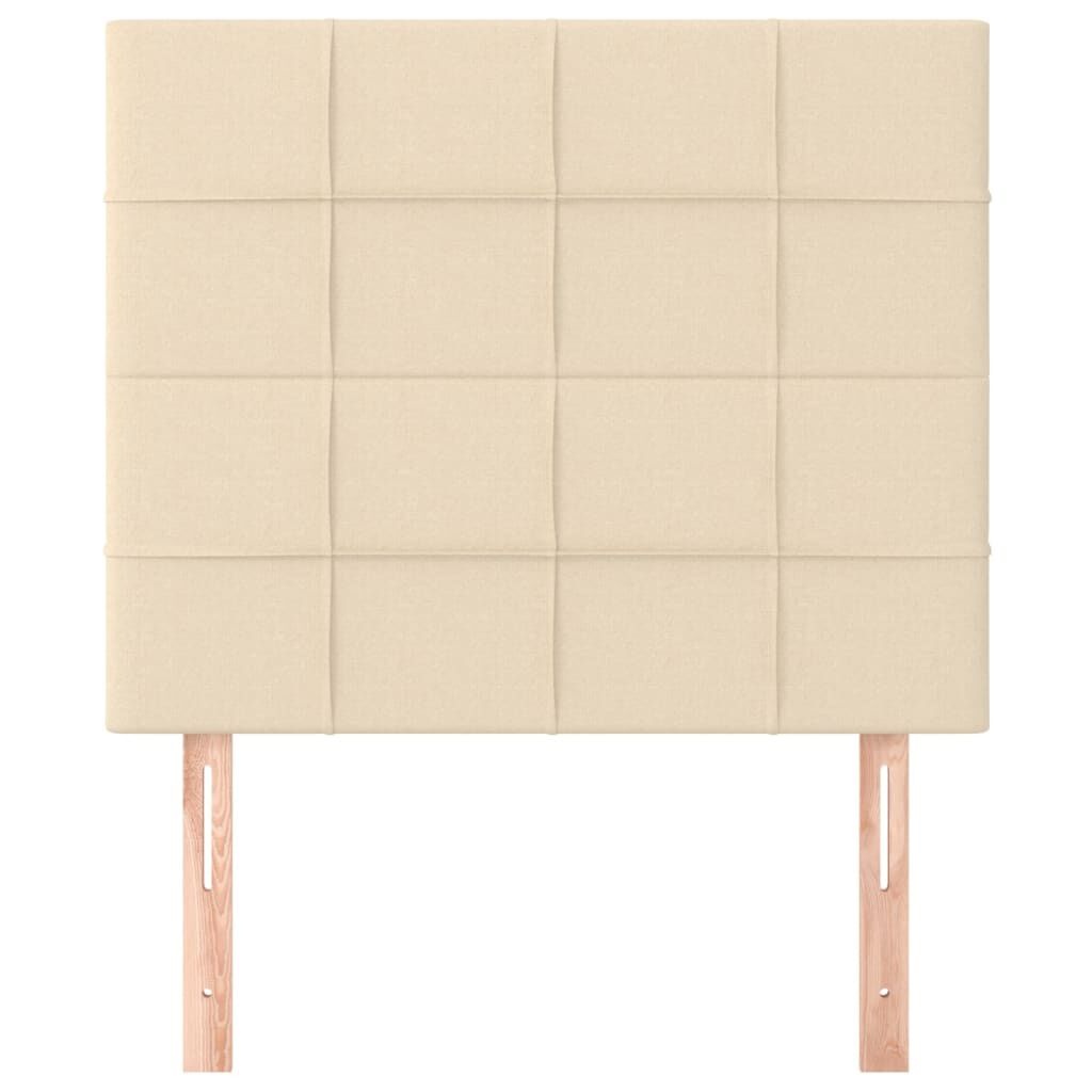 vidaXL Hoofdborden 2 st 100x5x78/88 cm stof crèmekleurig