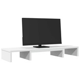 vidaXL Monitorstandaard verstelbaar 80x24x10,5 cm bewerkt hout wit