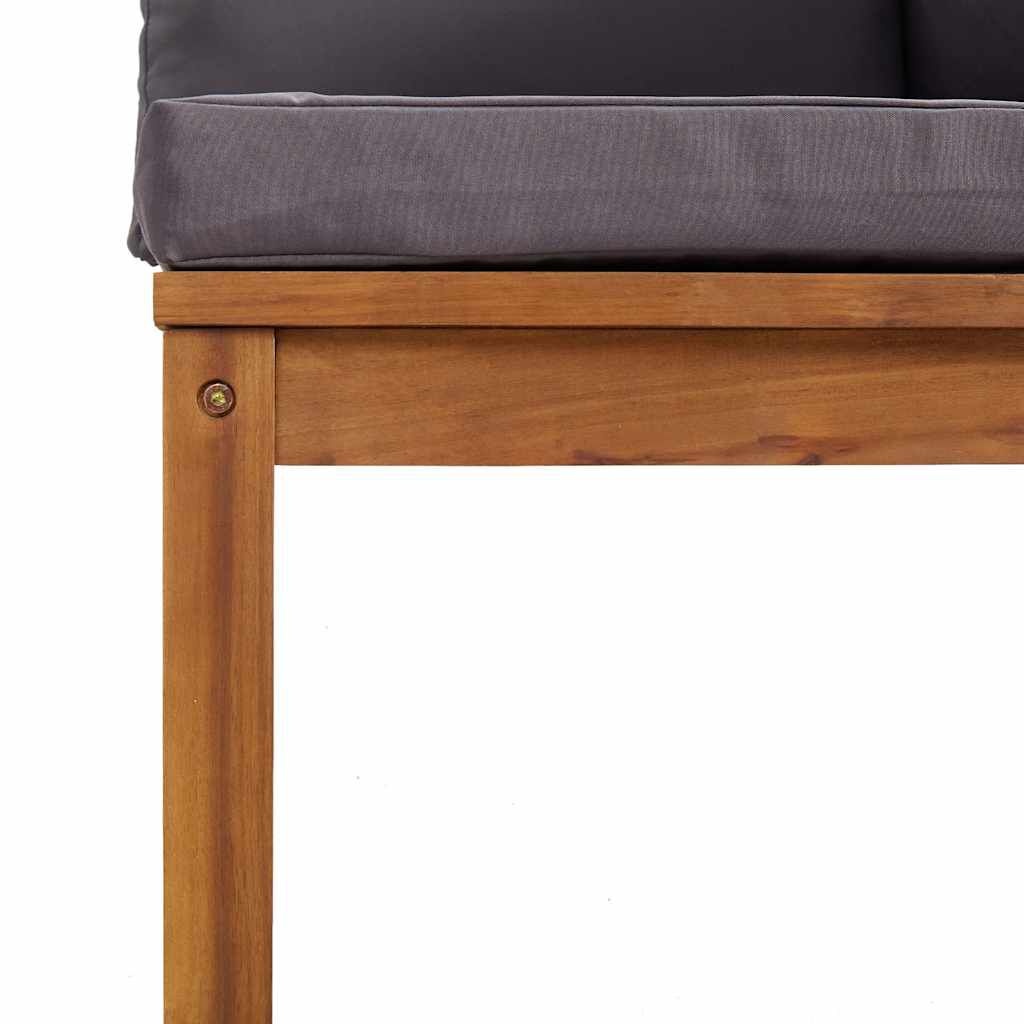 vidaXL Hoekbanken 2 st met donkergrijze kussens massief acaciahout