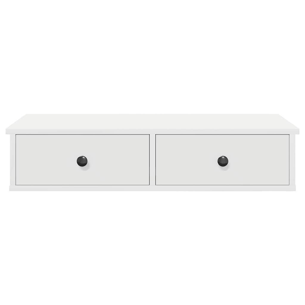 vidaXL Wandschap met lades 80x31x17 cm bewerkt hout wit