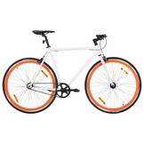 vidaXL Fiets met vaste versnelling 700 c 51 cm wit en oranje