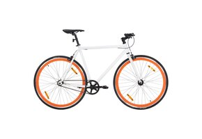 vidaXL Fiets met vaste versnelling 700 c 51 cm wit en oranje