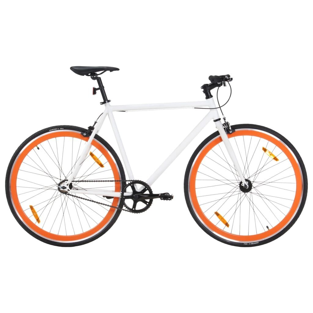 vidaXL Fiets met vaste versnelling 700 c 51 cm wit en oranje
