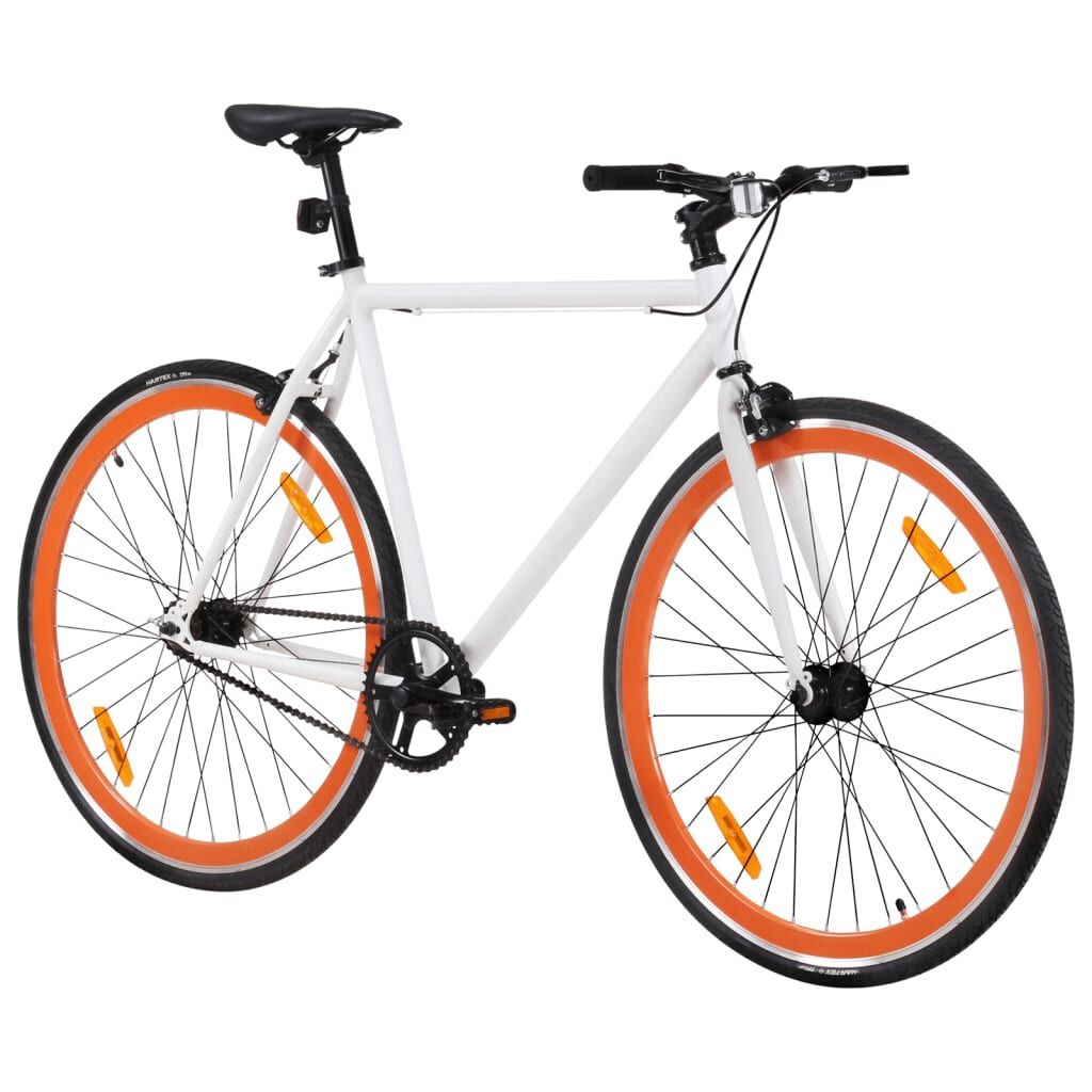 vidaXL Fiets met vaste versnelling 700 c 51 cm wit en oranje