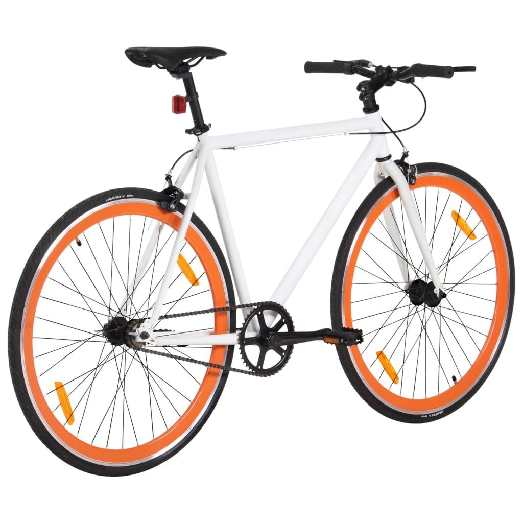 vidaXL Fiets met vaste versnelling 700 c 51 cm wit en oranje