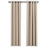 vidaXL Gordijnen linnen-look verduisterend ogen 2 st 140x245 cm beige