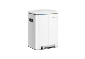 Vuilnisbak van 40L met 2 compartimenten - Wit