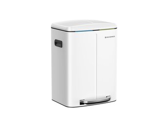 Vuilnisbak van 40L met 2 compartimenten - Wit