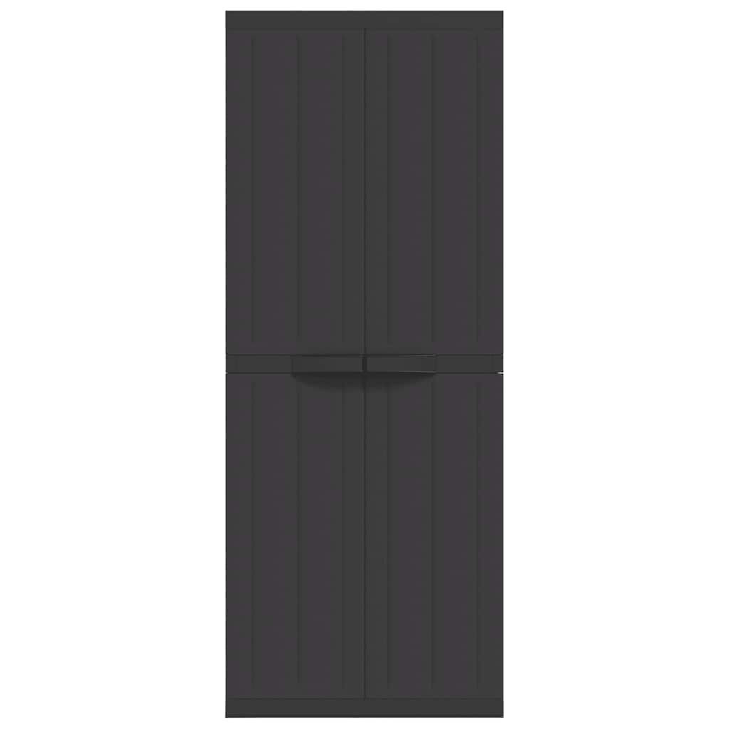 vidaXL Tuinkast 65x37x165 cm polypropeen zwart