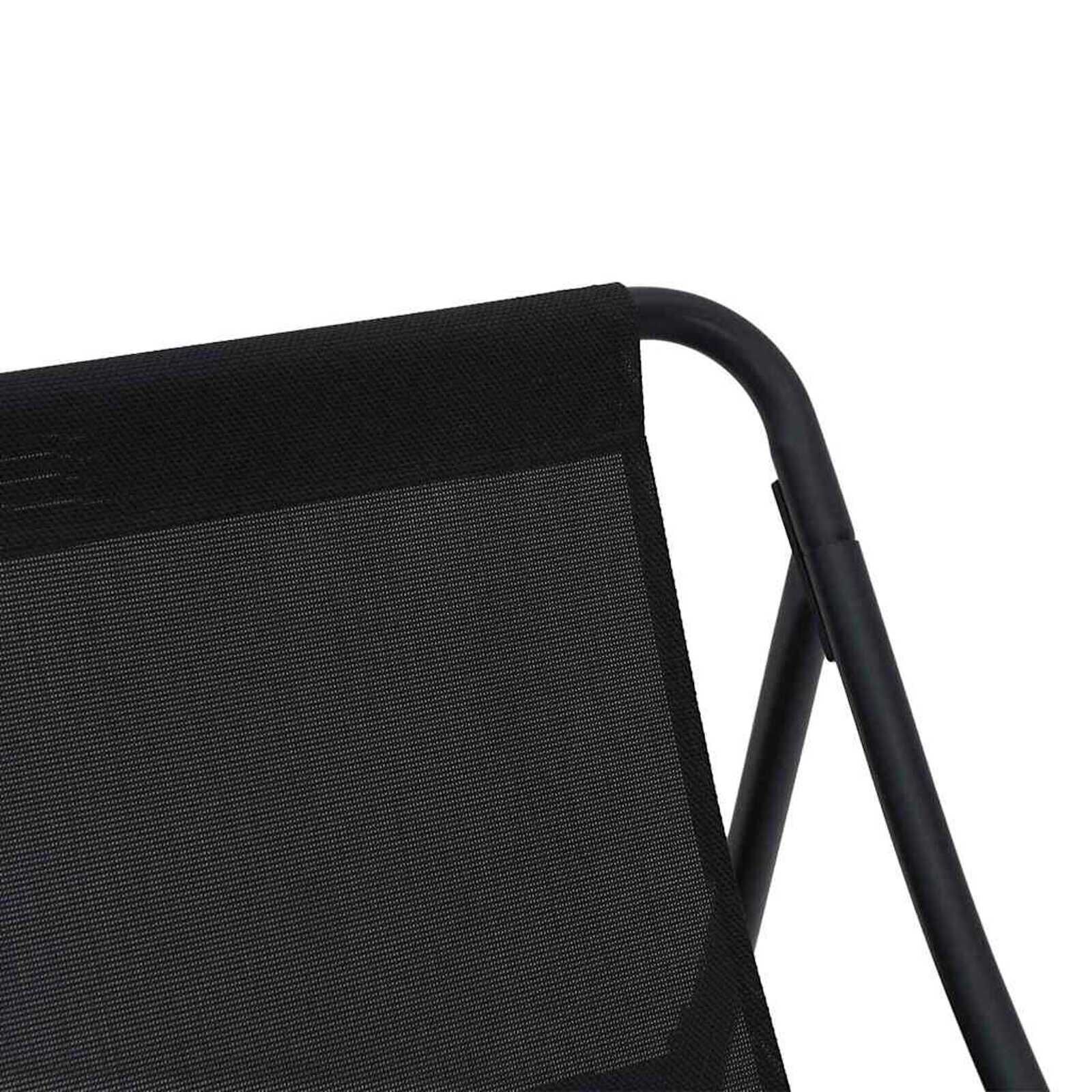 vidaXL Tuinmeubelen met kussen 2 pcs Zwart 60 x 80 x 71 cm Metaal