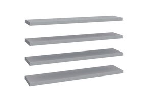 vidaXL Wandschappen zwevend 4 st 120x23,5x3,8 cm MDF grijs