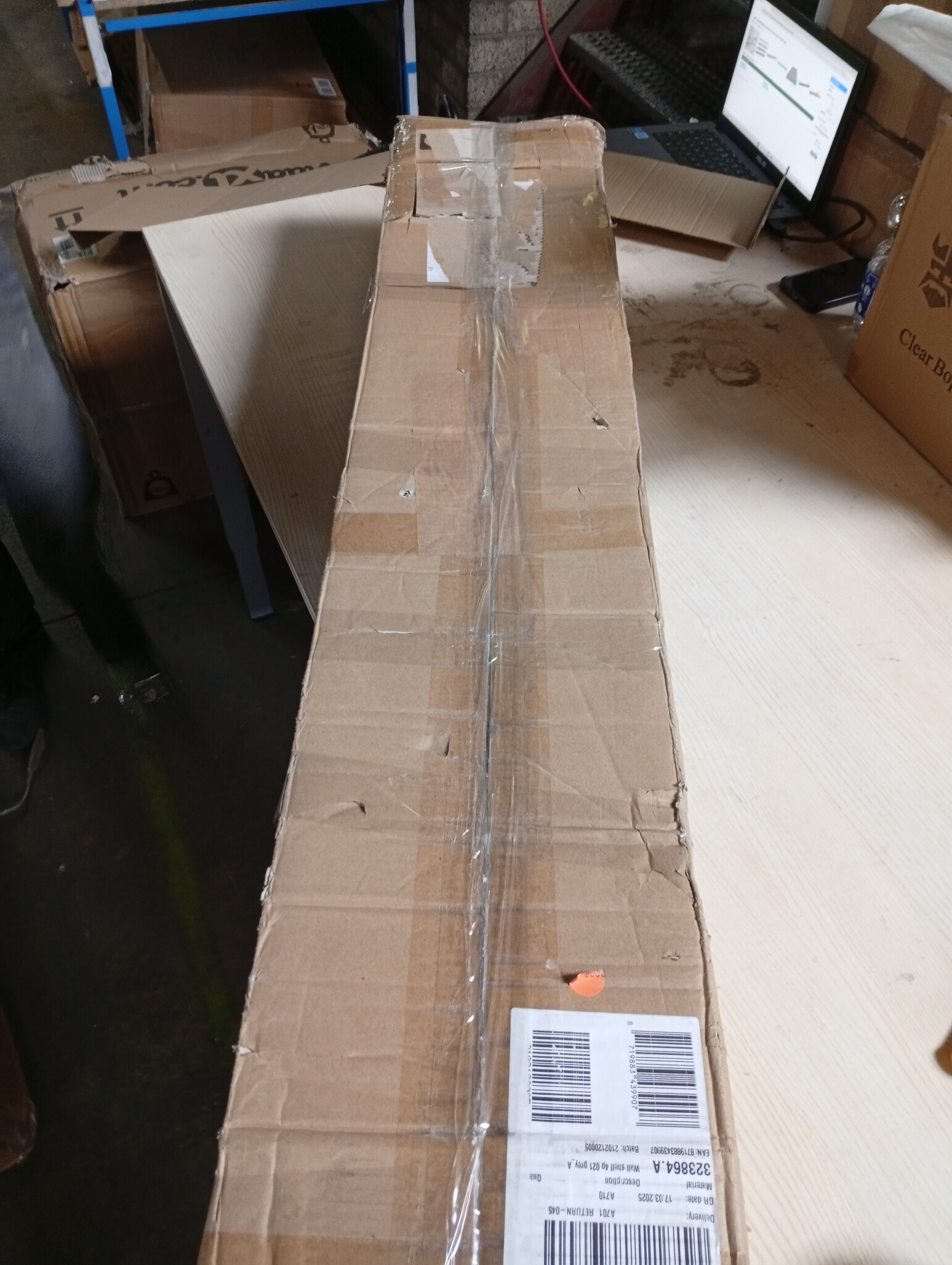 vidaXL Wandschappen zwevend 4 st 120x23,5x3,8 cm MDF grijs