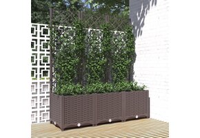 vidaXL Plantenbak met latwerk 120x40x136 cm polypropeen bruin