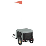 vidaXL Hondenfietstrailer oxford stof en ijzer grijs en zwart
