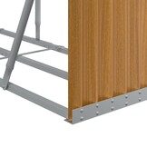 vidaXL Haardhoutopslag 300x45x100 cm gegalvaniseerd staal lichtbruin