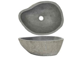 vidaXL Wastafel ovaal (37-46)x(29-36) cm riviersteen