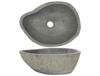 vidaXL Wastafel ovaal (37-46)x(29-36) cm riviersteen