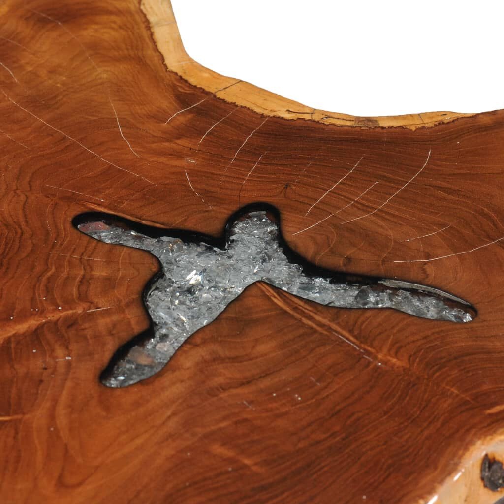 vidaXL Salontafel 70x45 cm massief teakhout en polyresin