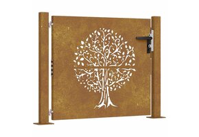 vidaXL Poort 105x80 cm boomontwerp cortenstaal