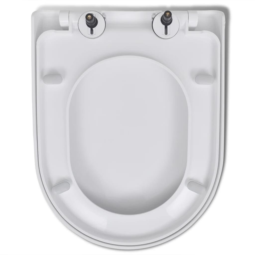vidaXL Toiletbril soft-close met quick-release ontwerp vierkant wit