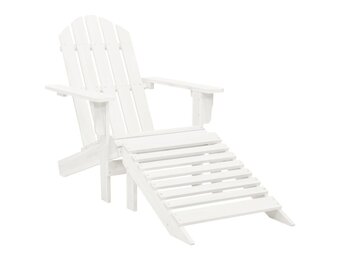 vidaXL Tuinstoel met hocker hout wit