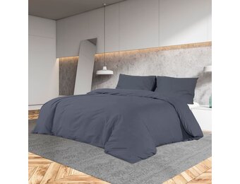 vidaXL Dekbedovertrekset 260x220 cm katoen antracietkleurig