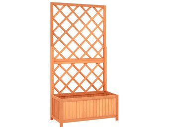 vidaXL Latwerkplantenbak 70x30x135 cm massief vurenhout bruin