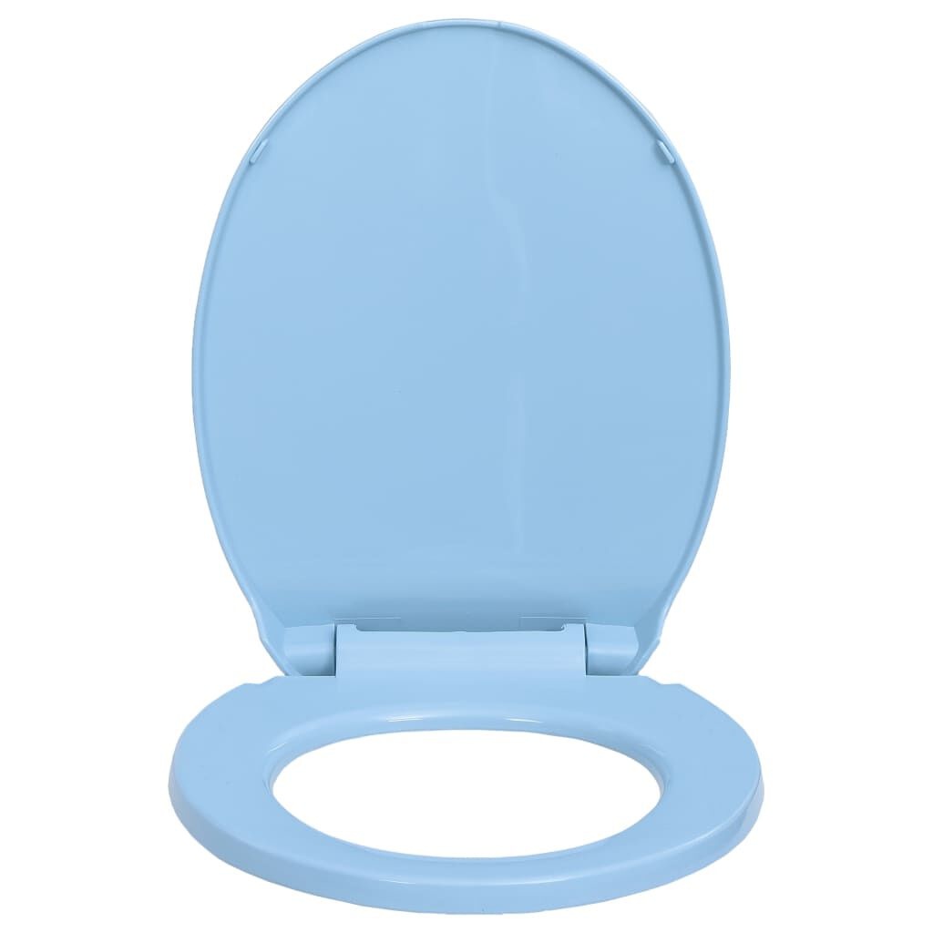 vidaXL Toiletbril soft-close en quick-release ovaal blauw